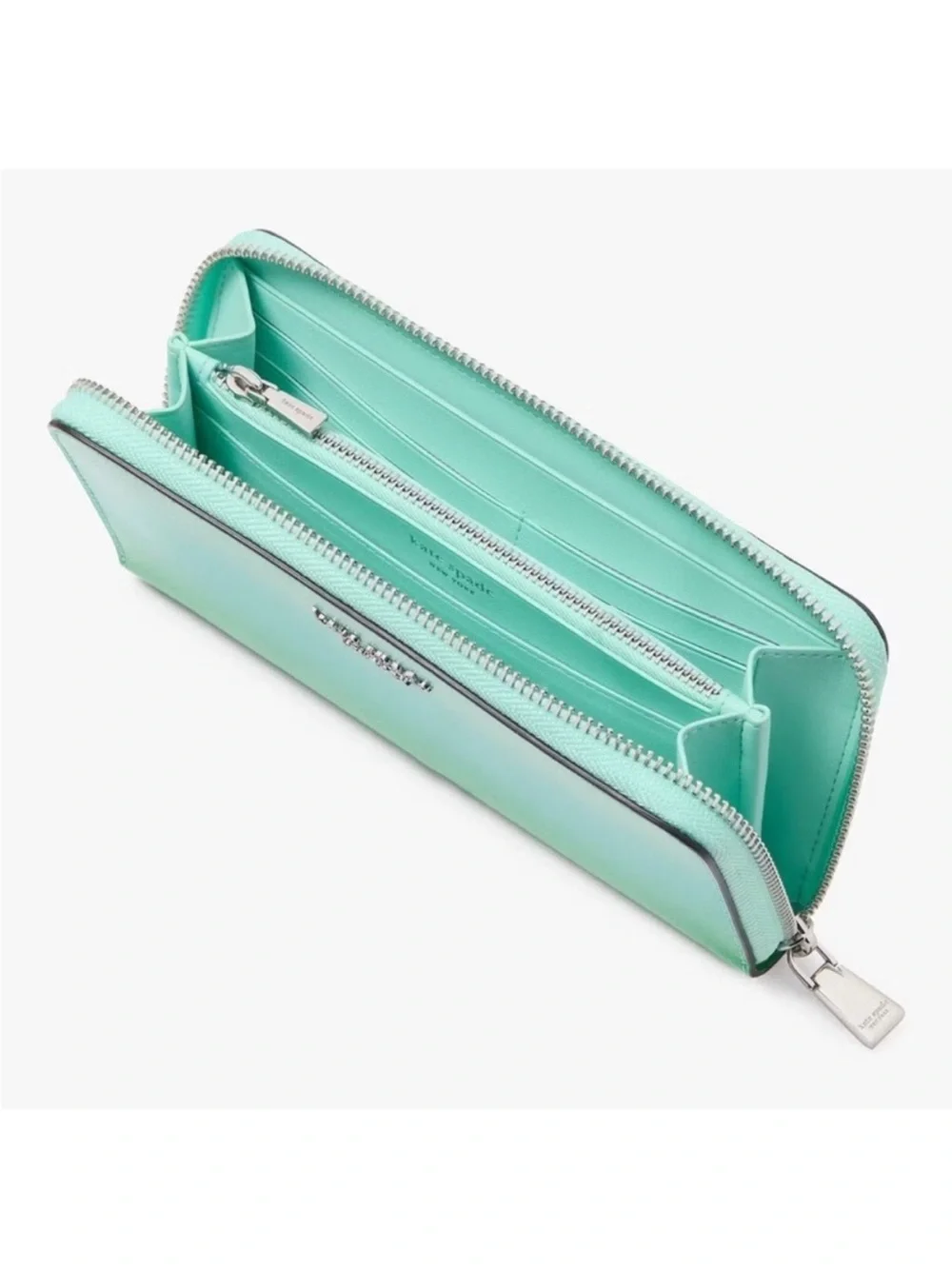 Kate Spade Morgan Ombre Zip Continental Wallet Mint Liqueur Green NWT